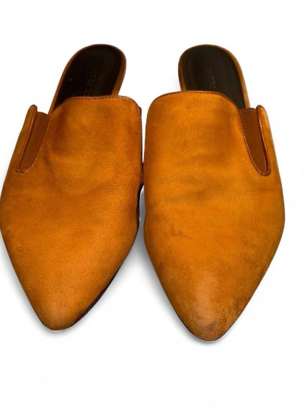 Jenni Kayne Tan Suede Pointed Backless Mules - Picture 2 of 8
